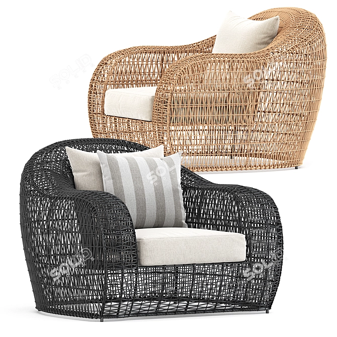 Balou Lounge Chair: Stylish and Comfortable 3D model image 1