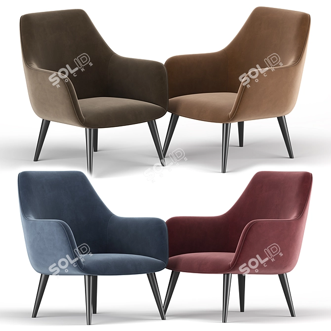 Modern Comfort: Jedediah 30 Armchair 3D model image 2