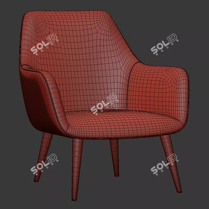 Modern Comfort: Jedediah 30 Armchair 3D model image 4