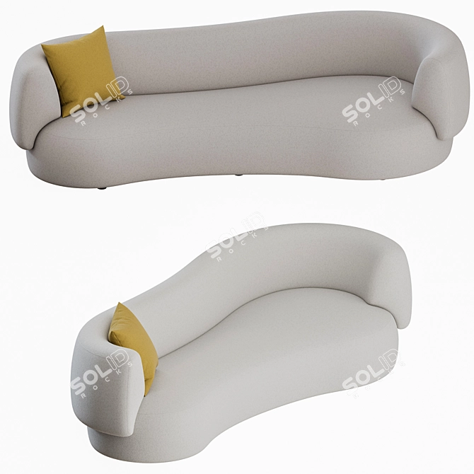 Modern Curved Sofa: FAO By Future Perfect 3D model image 4