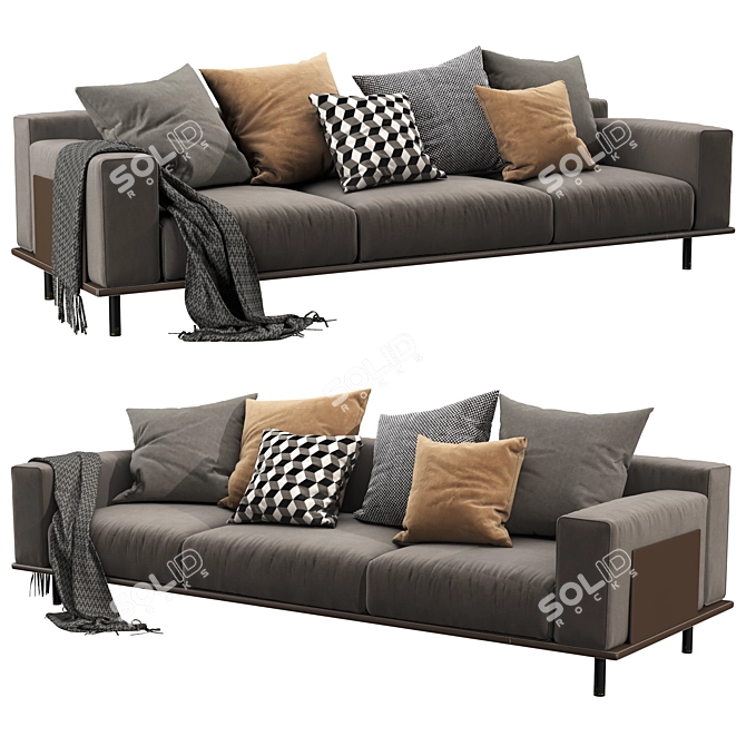 Meridiani TIMOTHY KUOIO 3-Seater Sofa: Modern Elegance for Your Home. 3D model image 4