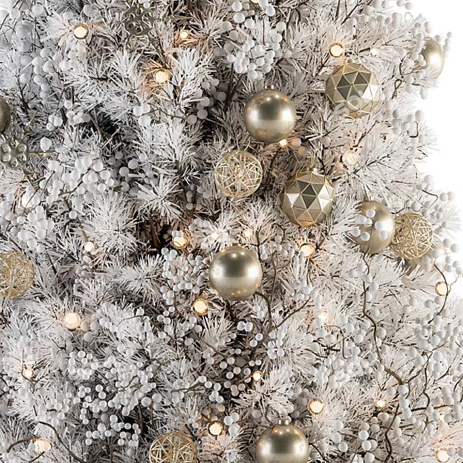 Sparkling Golden Christmas Tree with Gift 3D model image 3