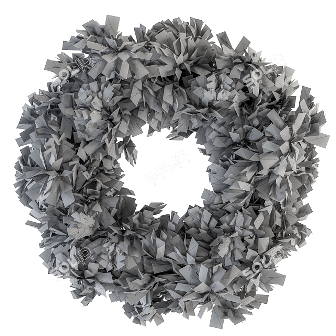 Festive Evergreen Wreath 3D model image 4