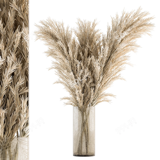 Elegant Pampas Bouquet 3D model image 1