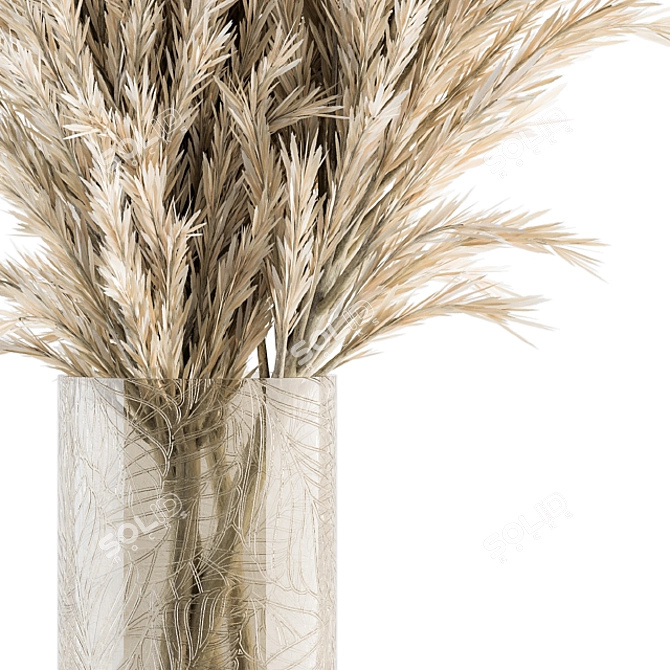 Elegant Pampas Bouquet 3D model image 4