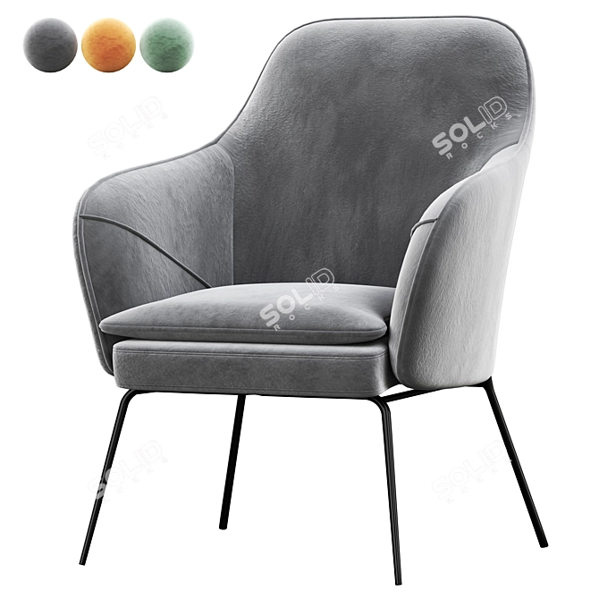 Modern ESTE Armchair: Stylish Design & Comfort 3D model image 1
