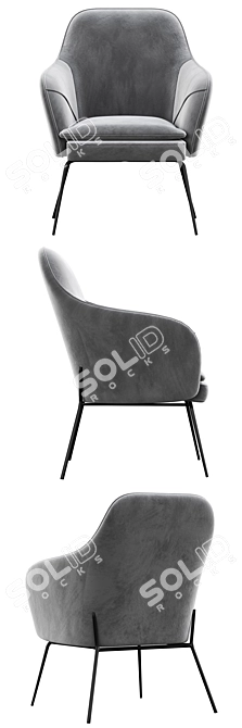 Modern ESTE Armchair: Stylish Design & Comfort 3D model image 2