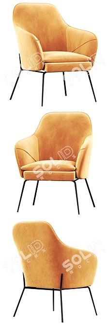 Modern ESTE Armchair: Stylish Design & Comfort 3D model image 3