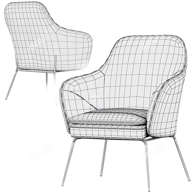 Modern ESTE Armchair: Stylish Design & Comfort 3D model image 5