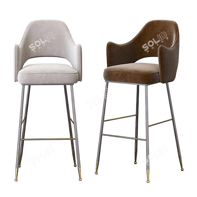 Rigby Barstool: Sleek, Stylish, and Space-Saving! 3D model image 3