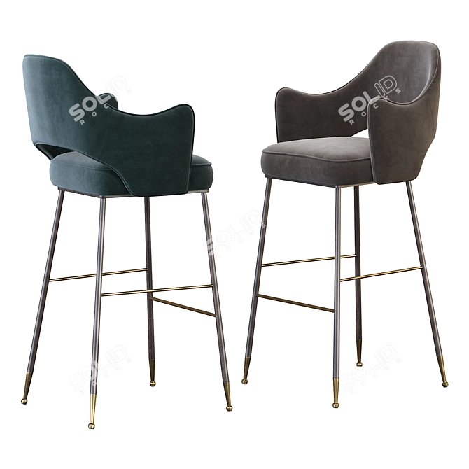 Rigby Barstool: Sleek, Stylish, and Space-Saving! 3D model image 4