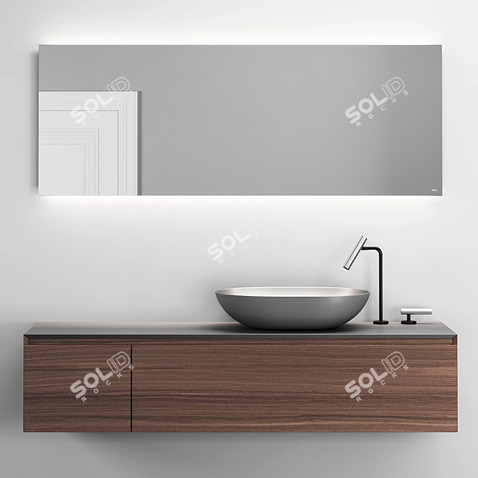 Falper Pure Wall-Mounted Vanity Set 3D model image 1