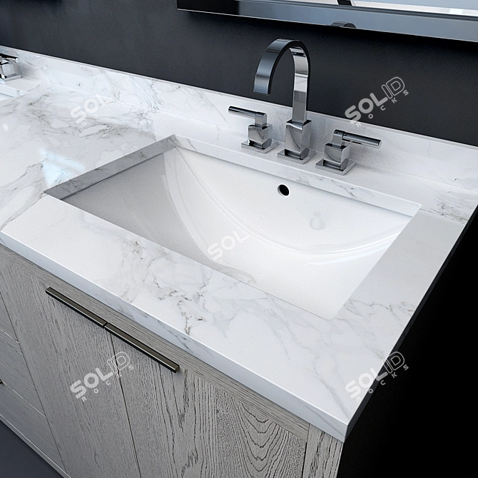 RH Modern Larsen Double Vanity 3D model image 3