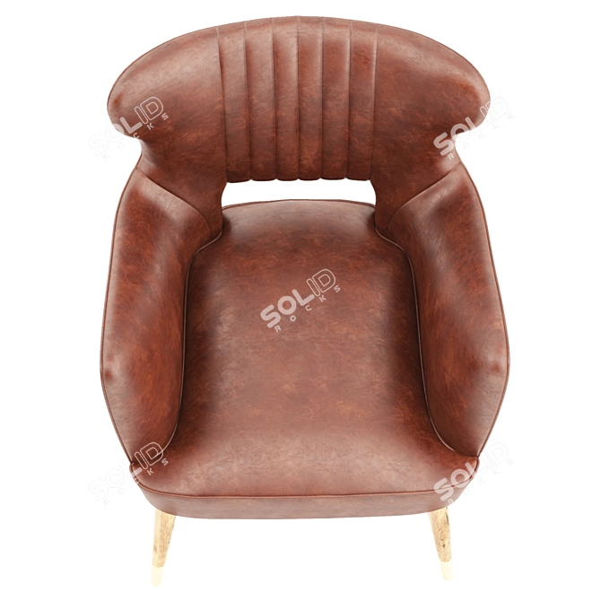 Sleek Leather Loveseat 3D model image 4