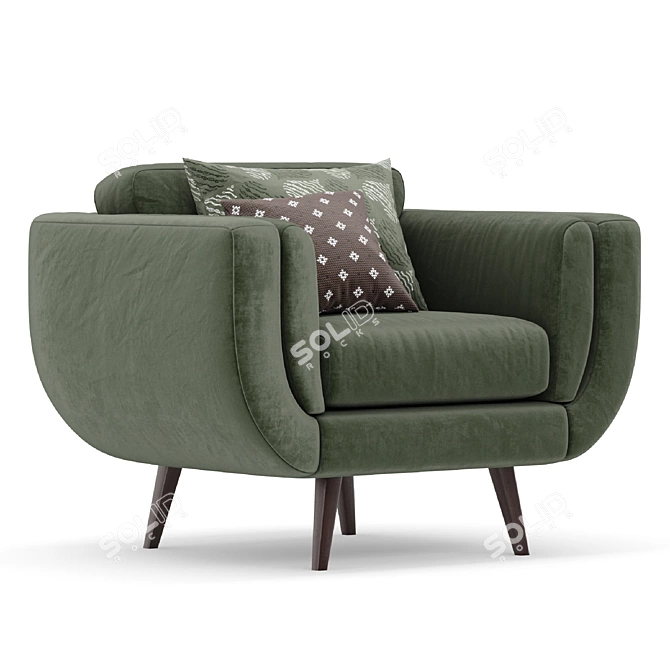 Zuri DFS Armchair - Stylish and Comfortable! 3D model image 1