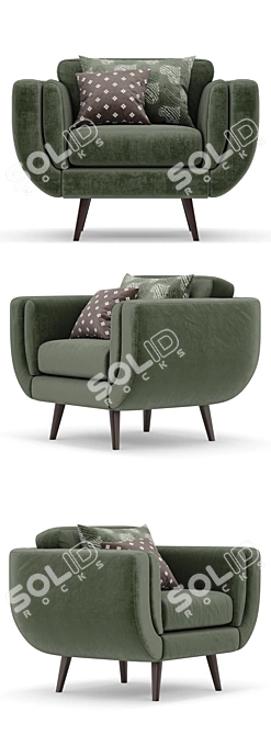 Zuri DFS Armchair - Stylish and Comfortable! 3D model image 2