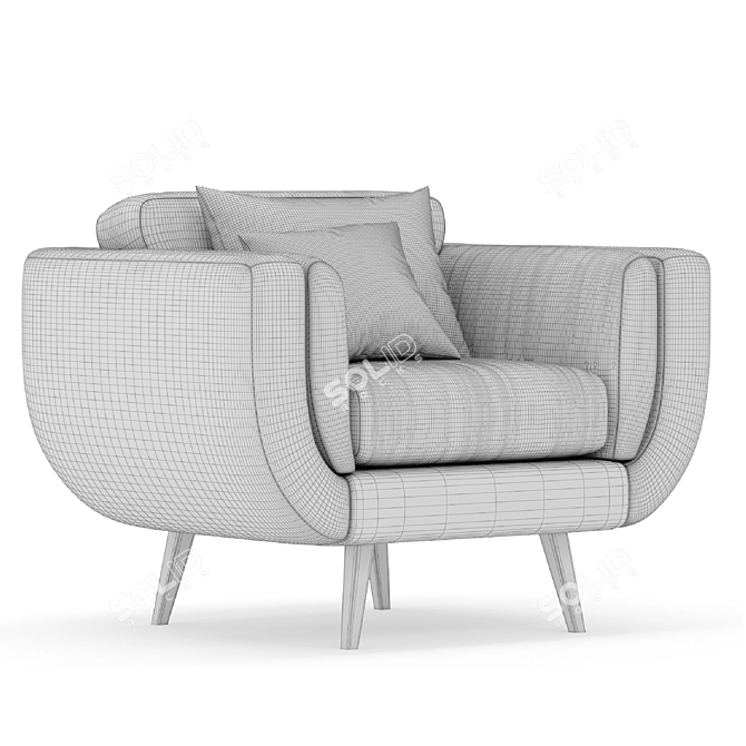 Zuri DFS Armchair - Stylish and Comfortable! 3D model image 4