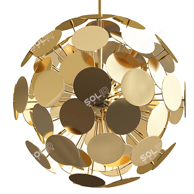 Modern Brass Bolide Chandelier 3D model image 1