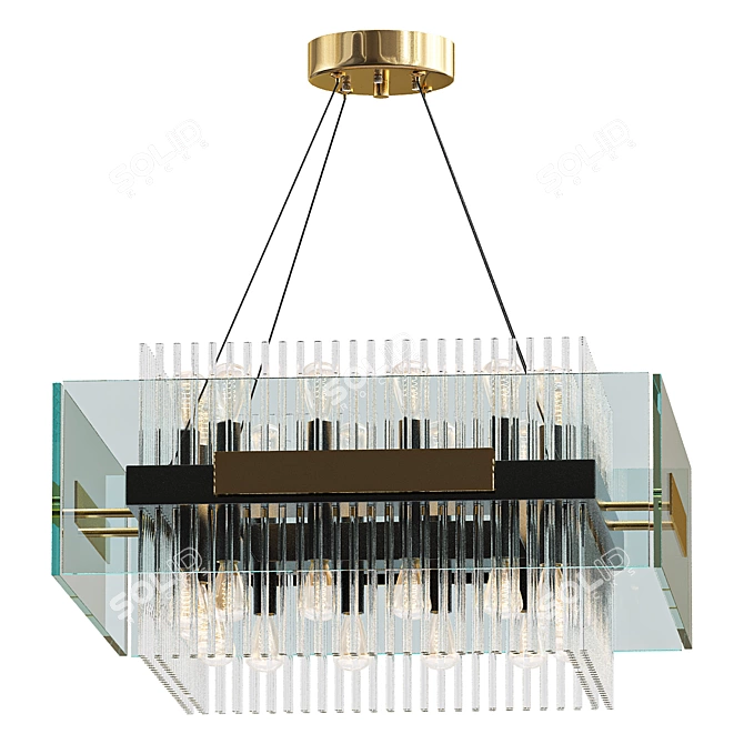 Glass Tubular Pendant Light 3D model image 1