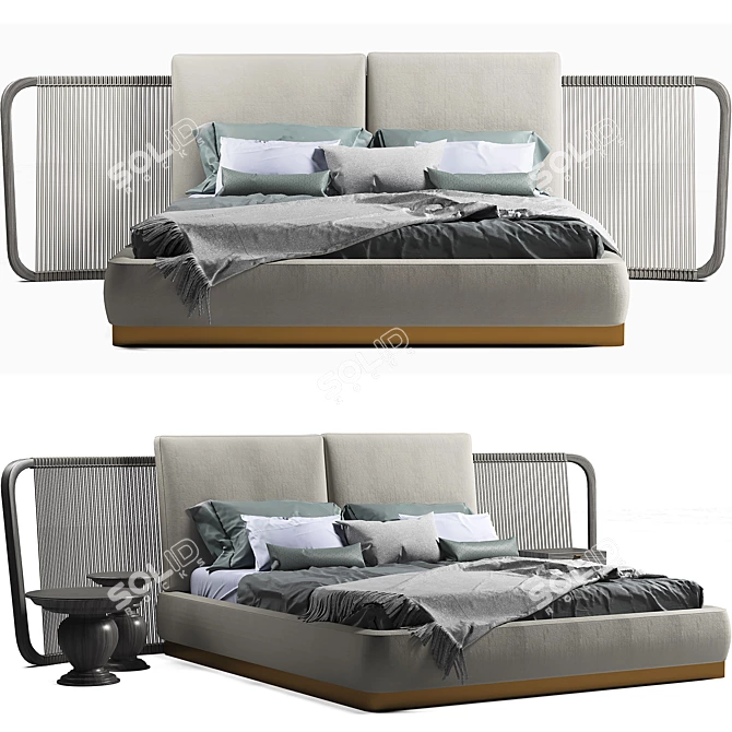 Elegant Opera Alba Bed: Timeless Beauty for Your Bedroom 3D model image 1