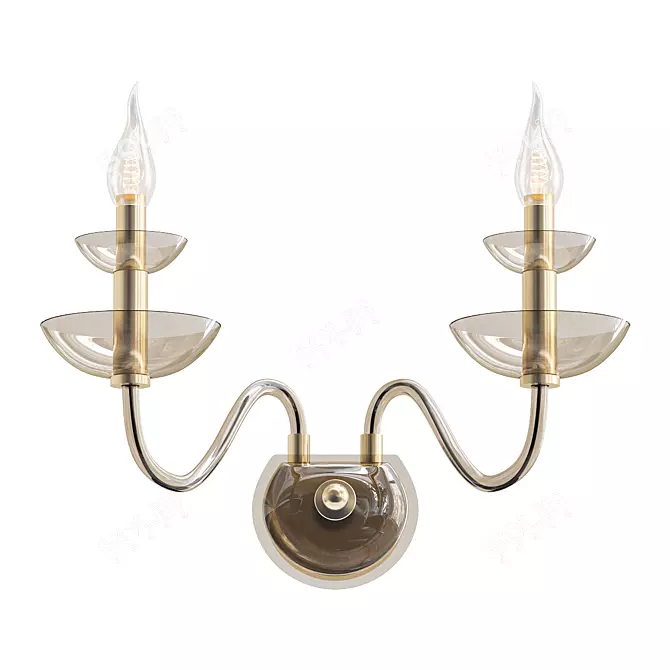 Title: Classical Gold Wall Sconce 3D model image 1