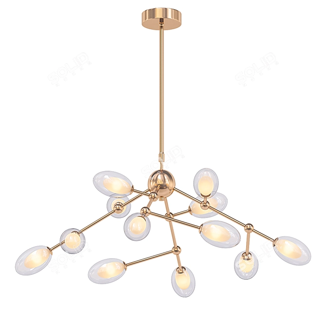 Molecular Glass Pendant Chandelier 3D model image 1