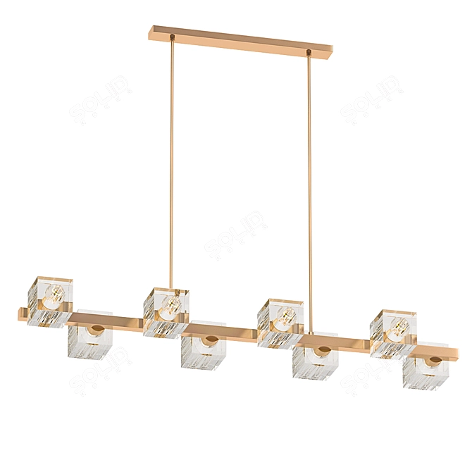 Crystal Cube Pendant Chandelier 3D model image 1