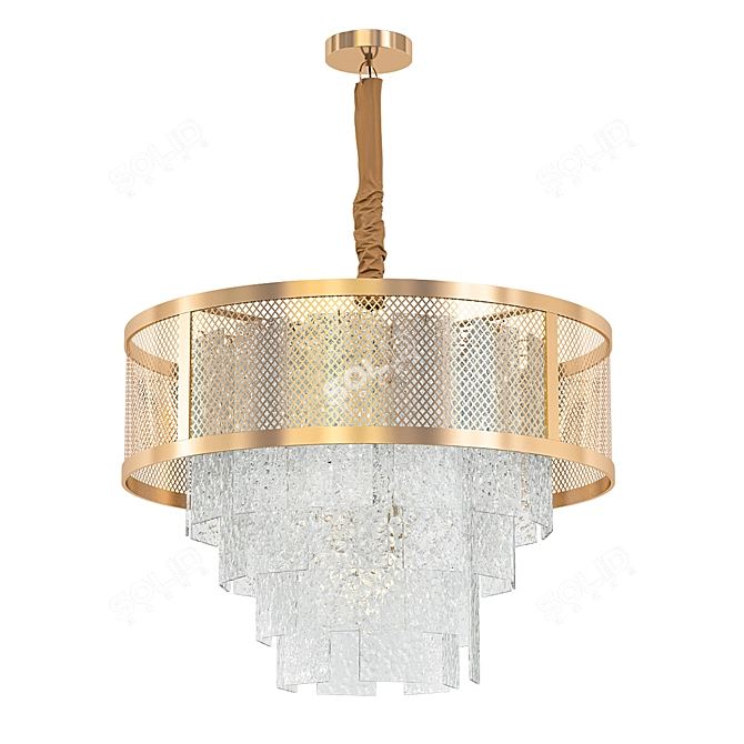 Elegant Mesh Glass Chandelier 3D model image 1