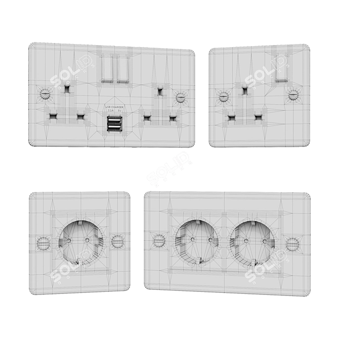 Buster+Punch Plug Sockets: Sleek and Stylish Power Solutions 3D model image 3