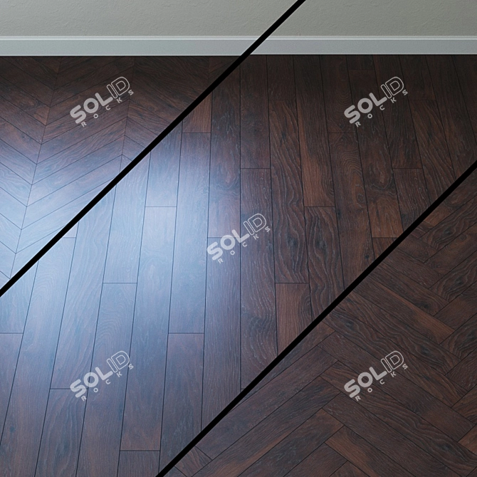 Pecan Smoky Mountains: Exquisite Parquet 3D model image 1