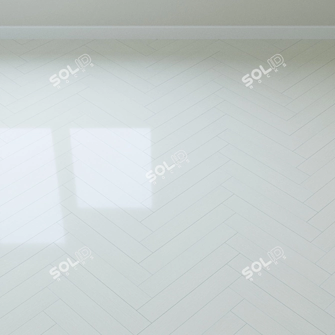 Vintage Classic White Lacquered Pecan Parquet 3D model image 3