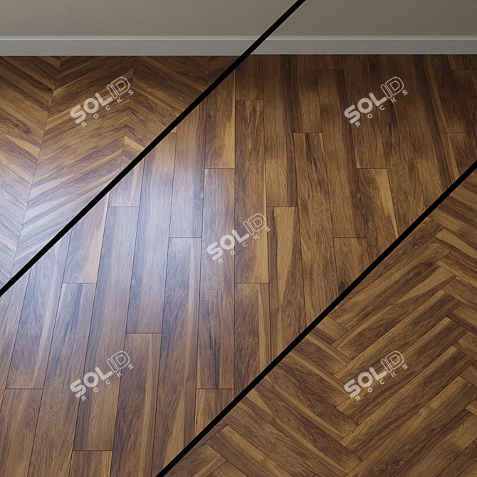 Vintage Appalachian Pecan Parquet 3D model image 1