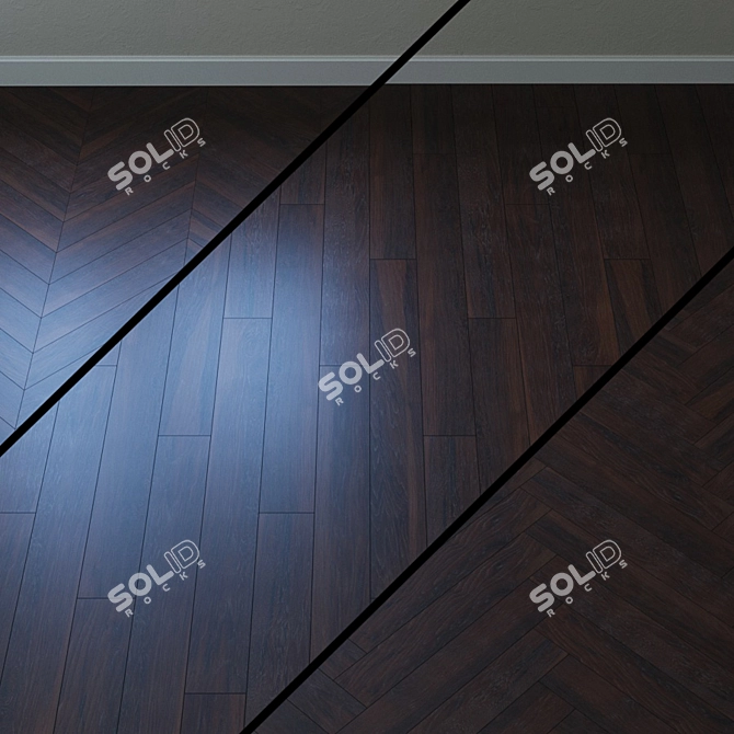 Vintage Pecan Parquet: Smoky Mountain Chic 3D model image 1