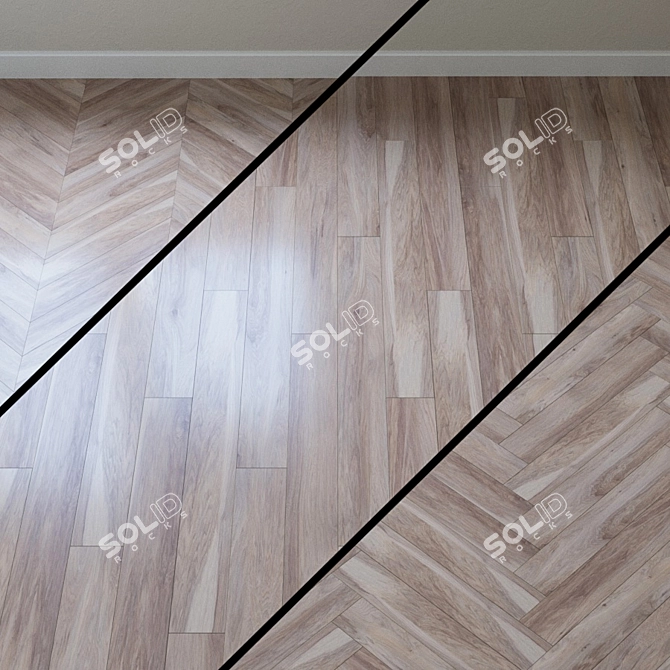 Vintage Pecan Oak Parquet 3D model image 1