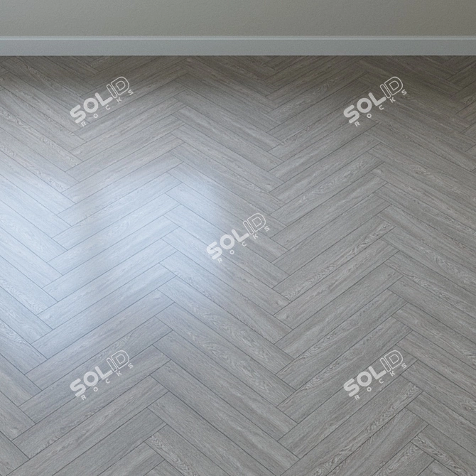 Vintage White Lacquered Pecan Parquet 3D model image 4