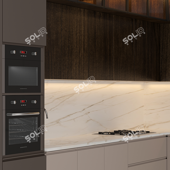 Sleek 2015 Kitchen: Modern, V-Ray & Corona 3D model image 3