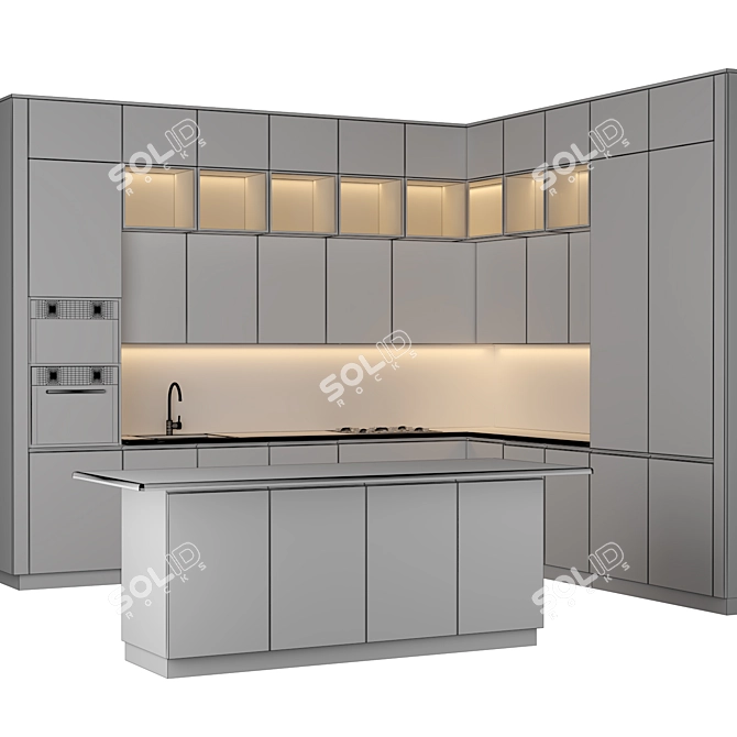 Sleek 2015 Kitchen: Modern, V-Ray & Corona 3D model image 4