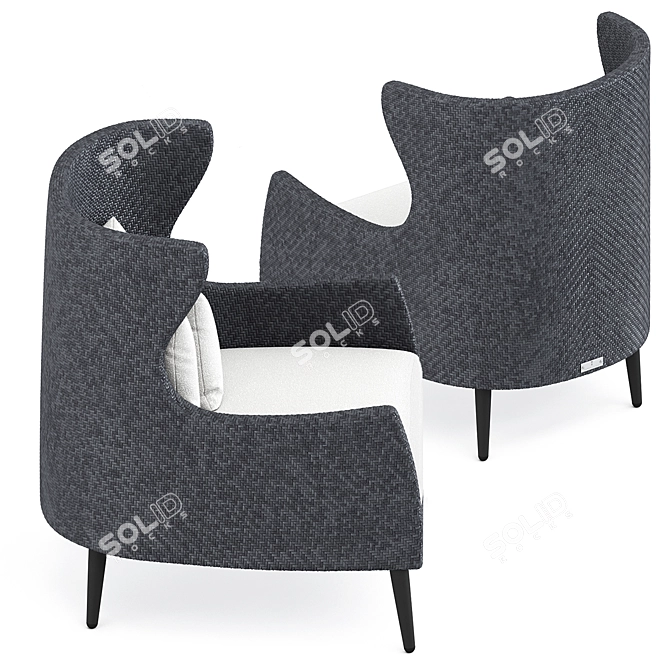 Modern Comfort: Katachi High Lounge Chair 3D model image 3