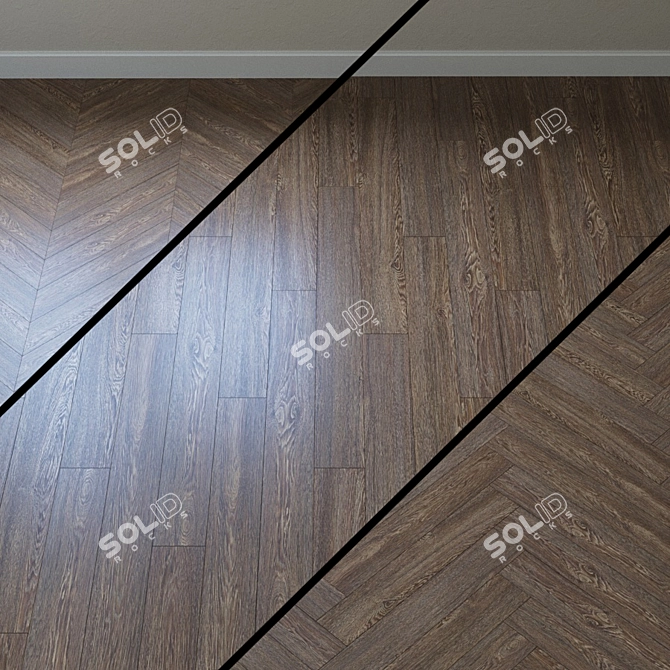 Vintage Classic Bourbon Oak Parquet 3D model image 1