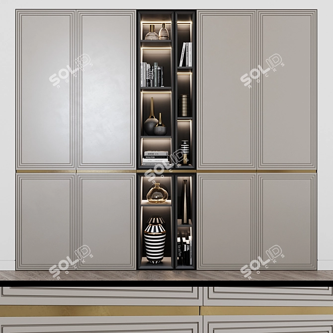 Art Deco Modular Wardrobe 3D model image 1