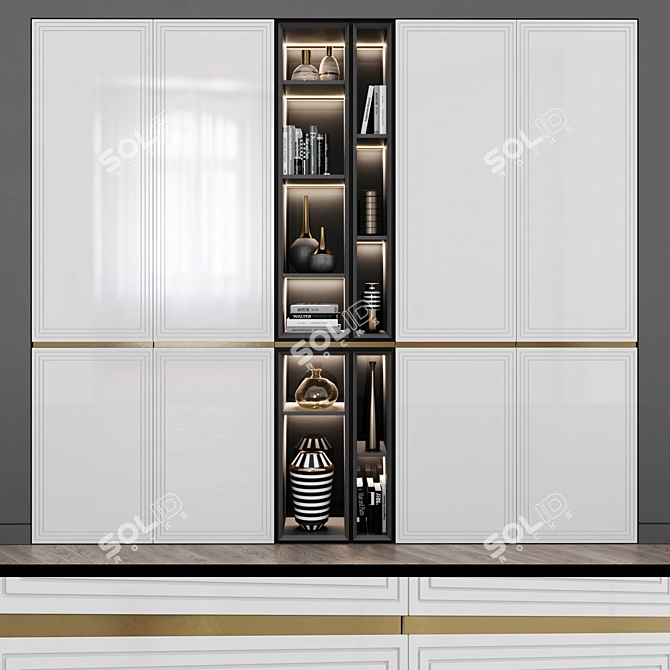 Art Deco Modular Wardrobe 3D model image 2