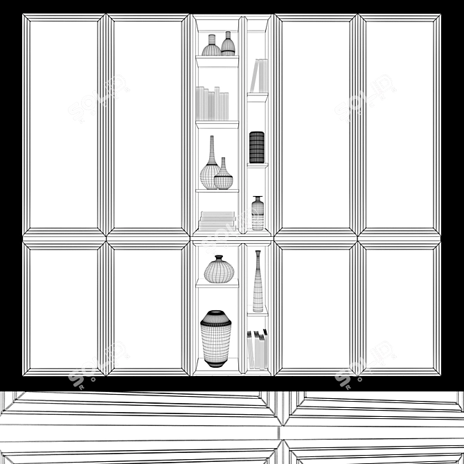 Art Deco Modular Wardrobe 3D model image 3