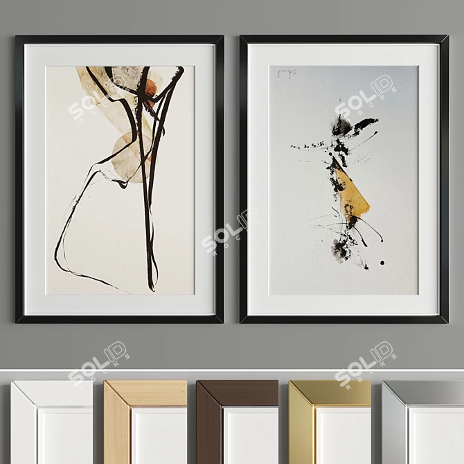 Versatile Art Frame A07 - Wood & Metal - 50x70 cm 3D model image 4