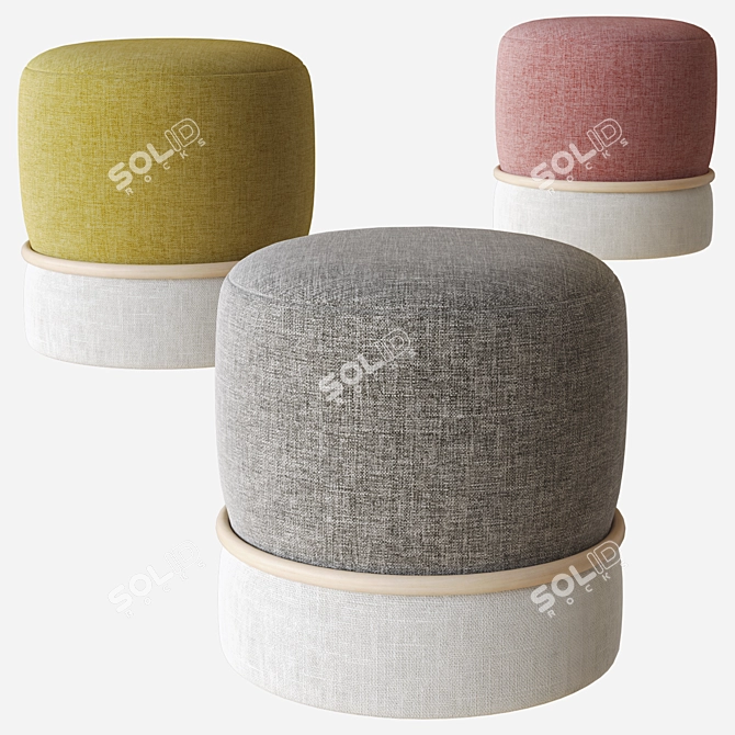 Elegant Anell Pouf: Calligaris 3D model image 2