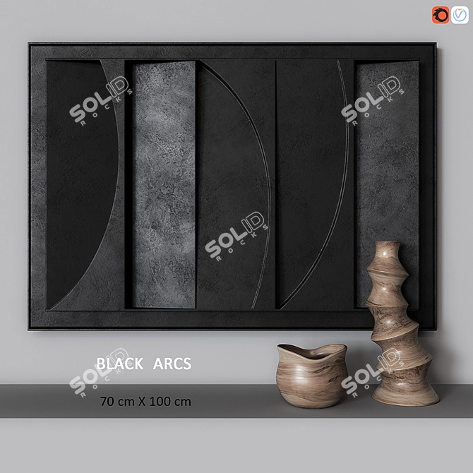 Shadow Play Relief Wall Art 3D model image 1