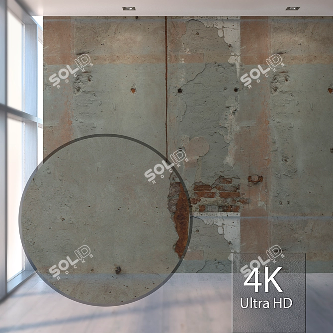 Vintage Plaster Wall Texture 3D model image 1