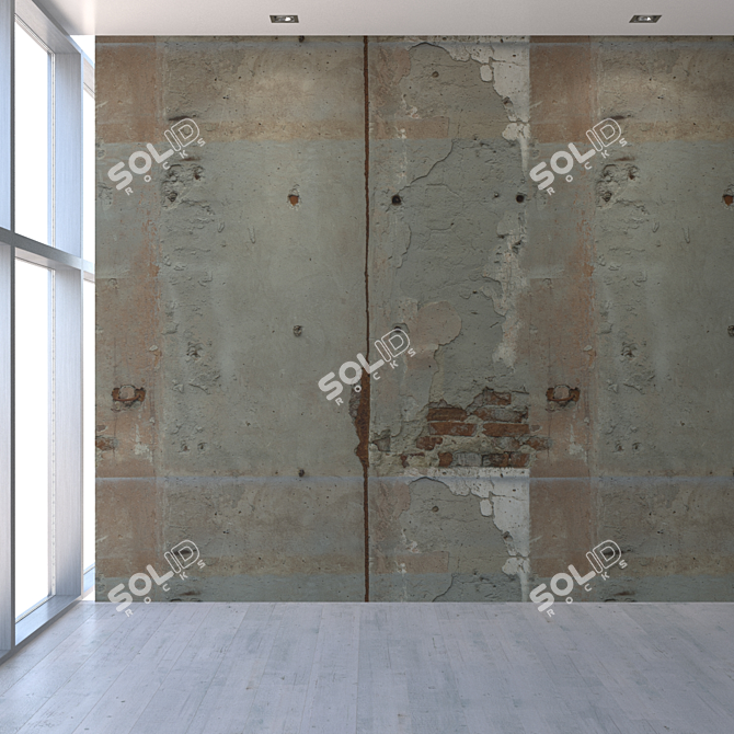 Vintage Plaster Wall Texture 3D model image 5