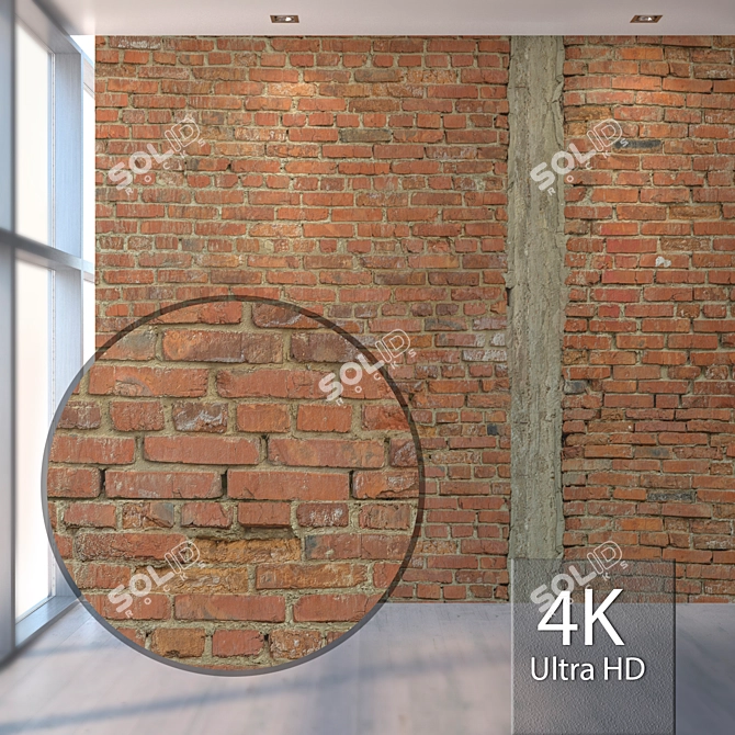 Seamless Brick Texture Set 3D model image 1