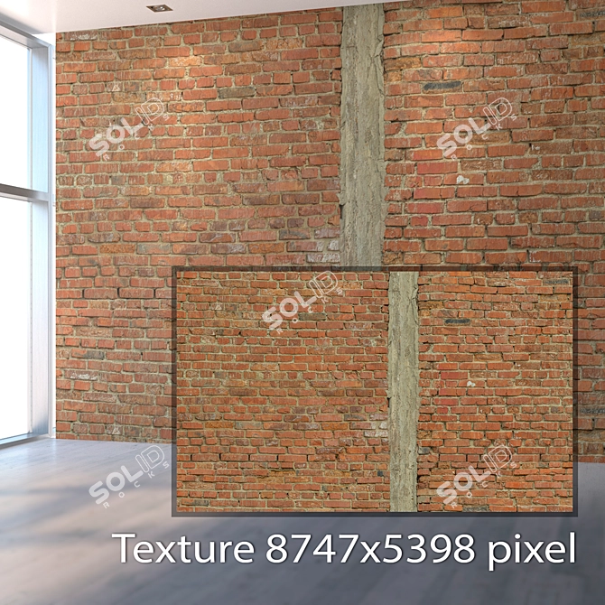 Seamless Brick Texture Set 3D model image 2