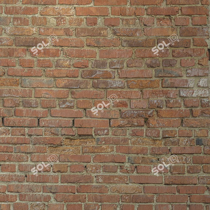 Seamless Brick Texture Set 3D model image 4